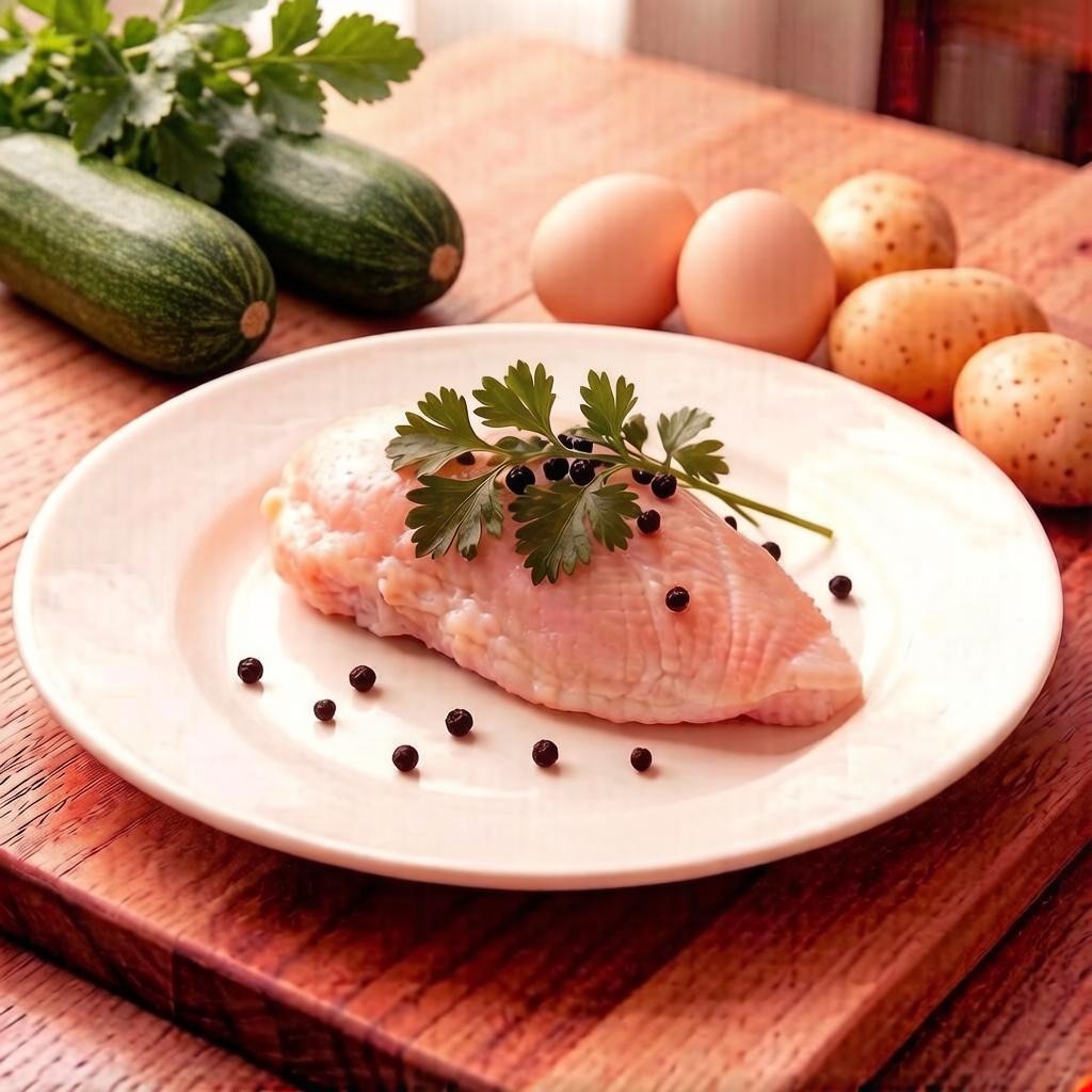 Ингредиенты на котлет из кабачка, картофеля и куриного филе