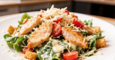 Тарелка вкуснейшего , свежайшего салатика "Цезарь" с теплой курочкой