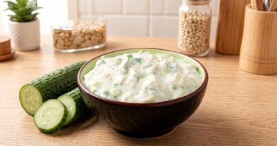 Сметанный соус со свежим огурцом и укропом